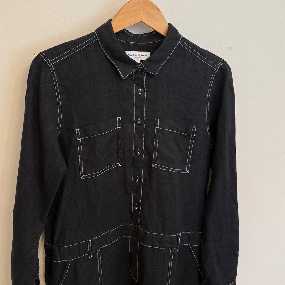 Michael Stars Black Shirt with White Stitching